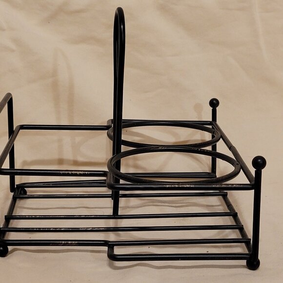 Ceramic Embossed Ivory & Brown AccentD’Lusso Salt & Pepper Shaker, Napkin Holder - Picture 10 of 10